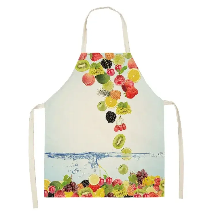

1Pcs Summer fruit pattern kitchen apron female master apron female kitchen apron hairdresser apron girl apron 68X55CM cute apron