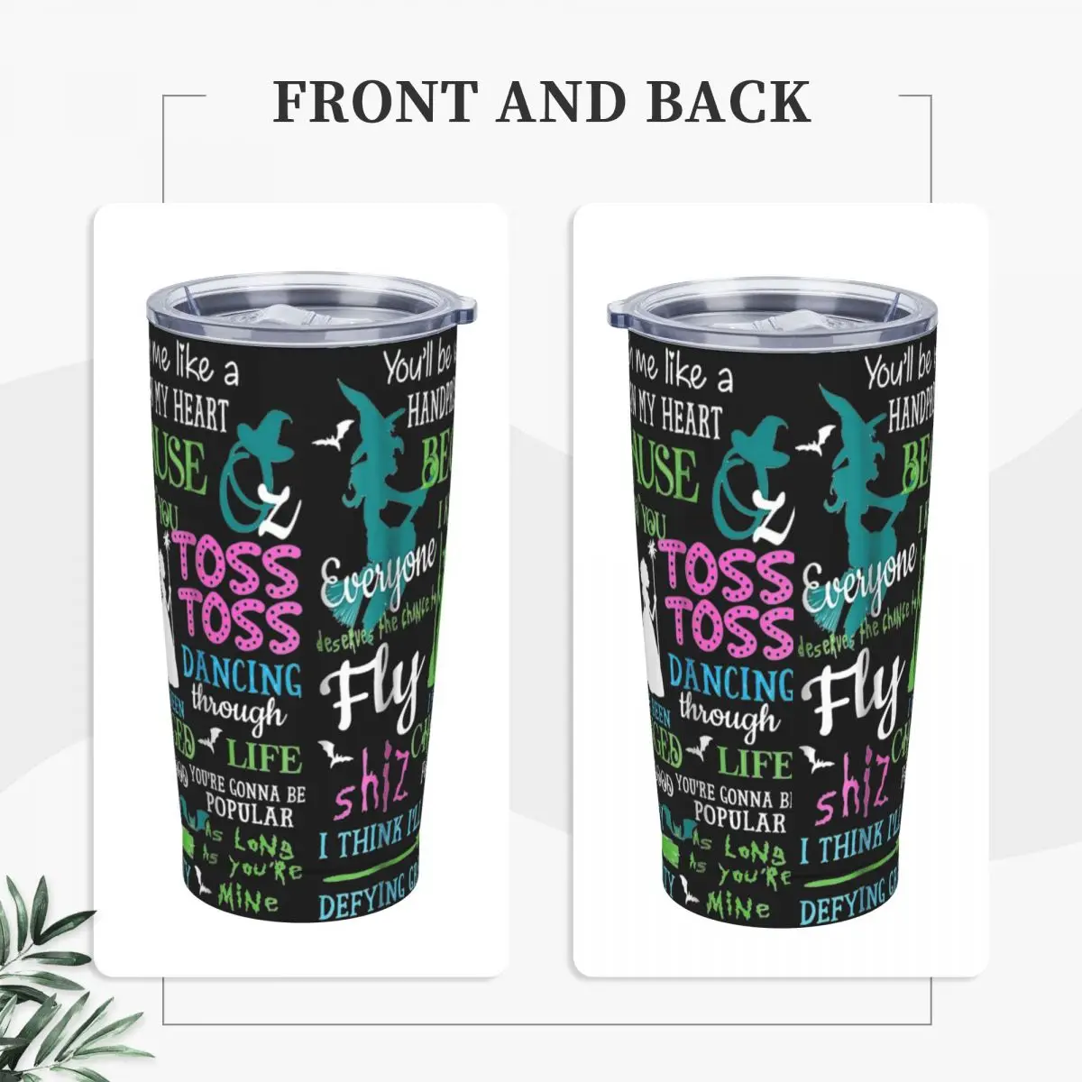 Halloween Wicked Musical Movie 2024 Insulated Tumbler with Lid Vacuum Coffee Mugs Double Wall Car Bottle Cup 20oz