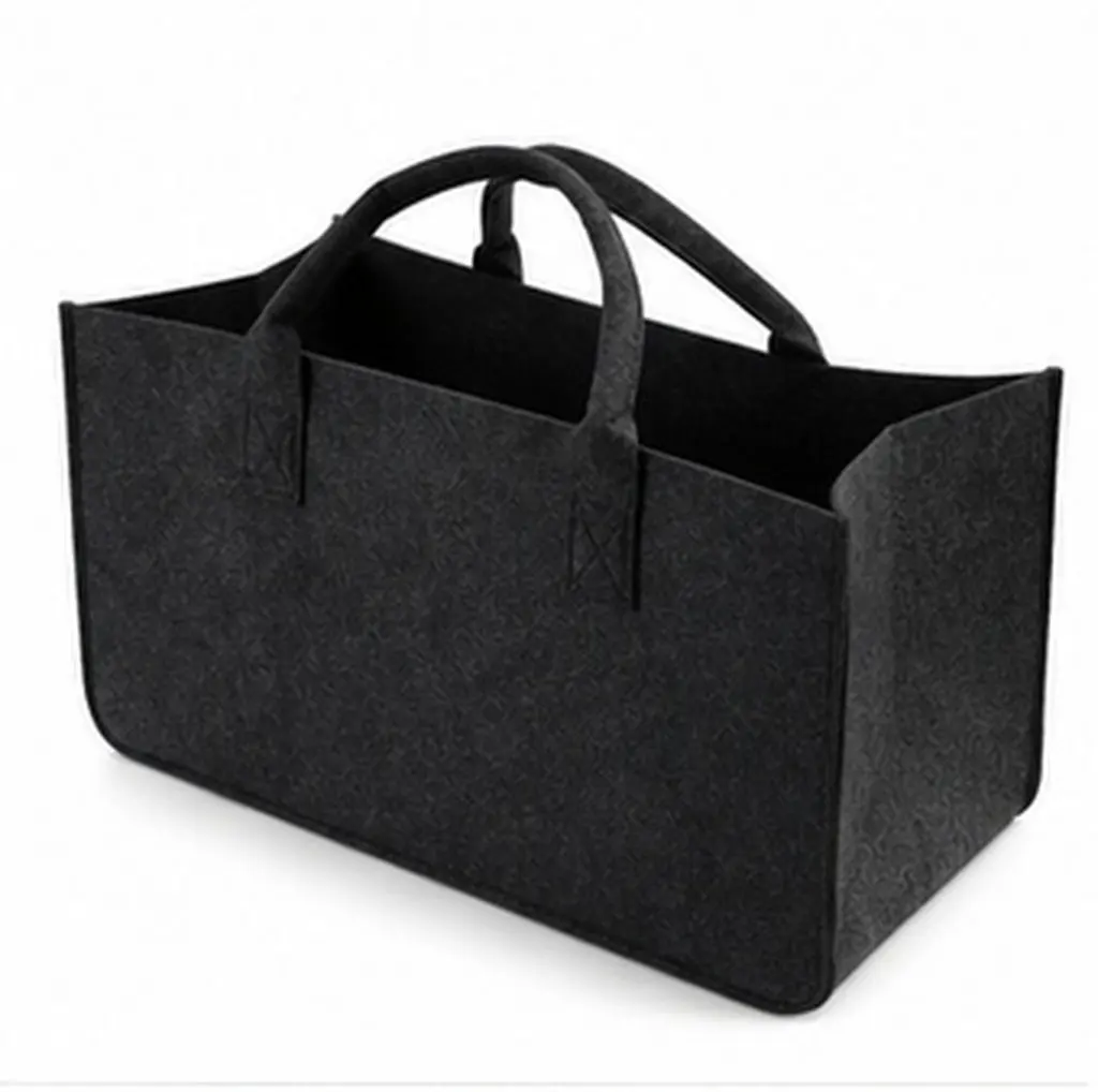 1Pcs Portable Felt Firewood Bag Thickened Storage Pouch for Camping Fireplace Wood Logs Organizer Felt Firewood Bag