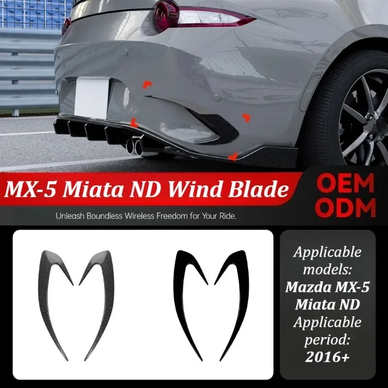 For 2016+ Mazda MX-5 Miata ND Rear Vent Wind Blade Exterior Car Trim Side Body Kit Automotive Accessories Custom Modification