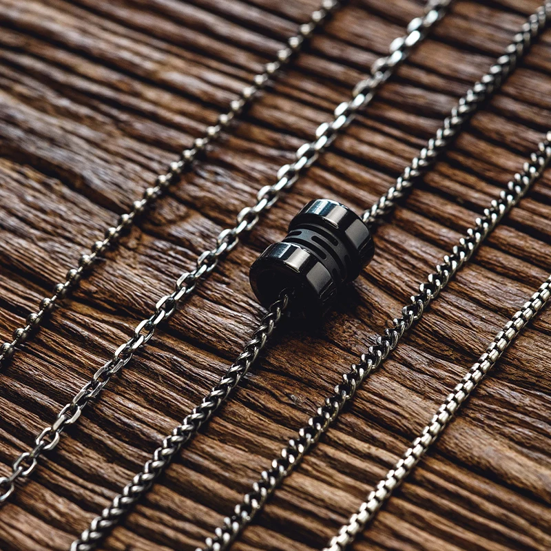 LAUTIE925 argent titane alliage acier inoxydable hommes collier cubain chaîne de clavicule EDC jouet Portable