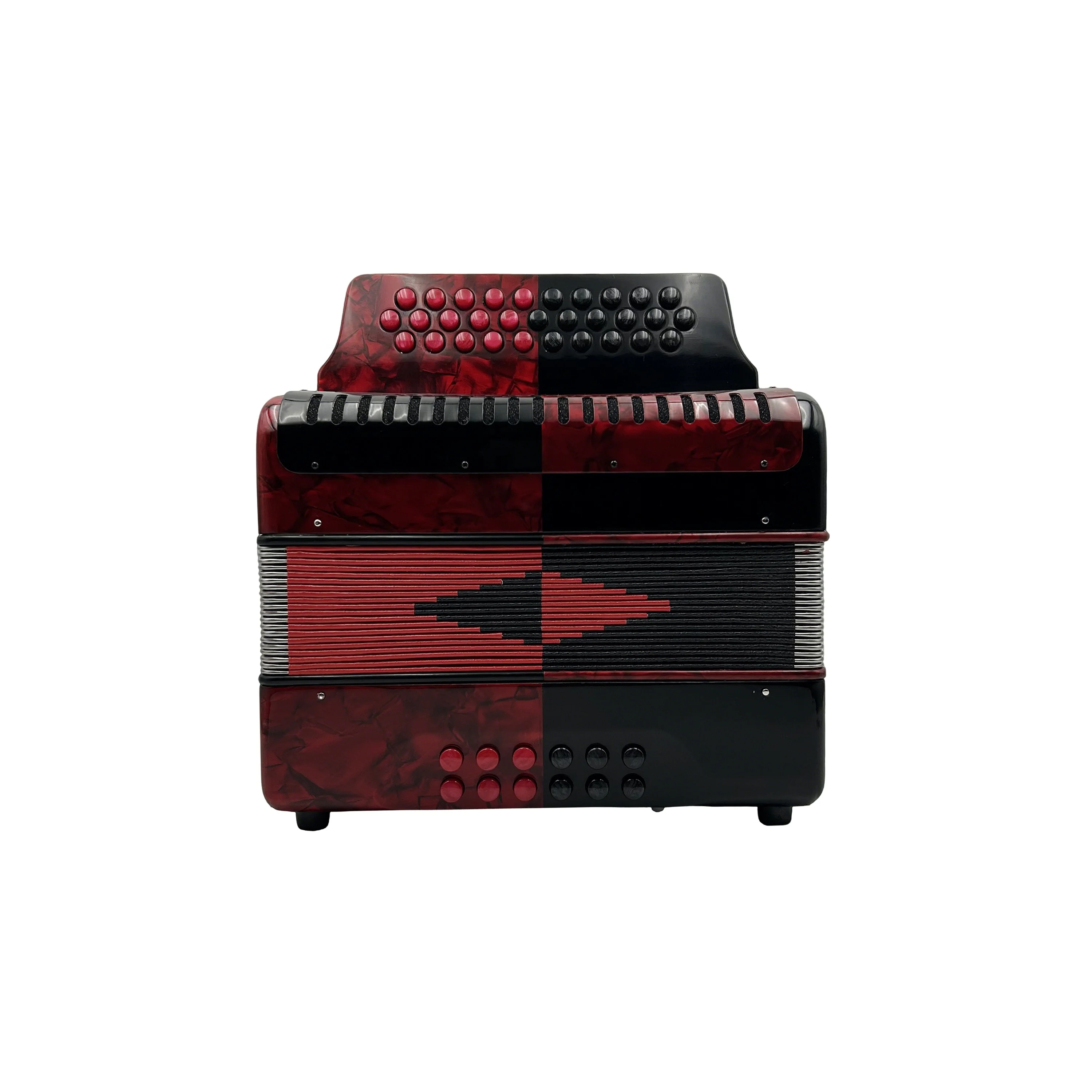 SEASOUND Professional OEM 31-Button 12-Bass Accordion JB3112A Diatonic Conformation Wood Body Red Black Celluloid Accordion