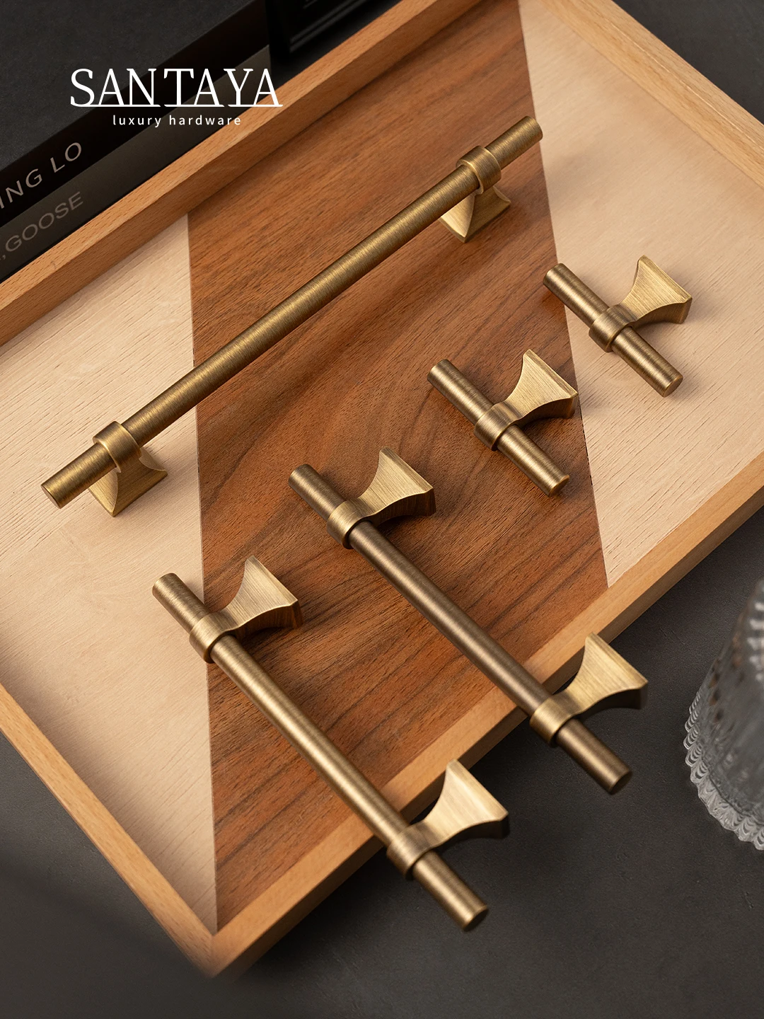 

Santay Solid Antique Brass Cabinet Handle Retro Drawer Cupboard Pulls Furniture Handles for Kitchen Home Distressed Bronze Knobs