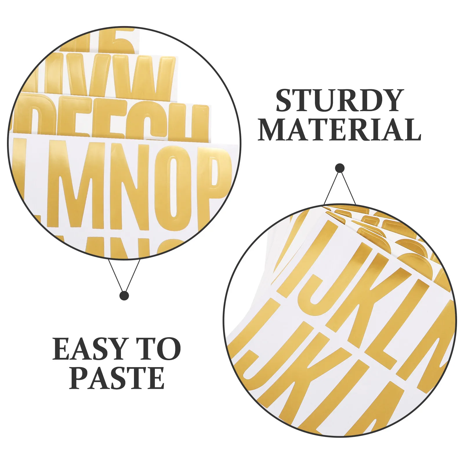 6Sheets Glitter Alphabet Letter Stickers Golden Waterproof Adhesive for Mailbox Door Number Address Sticker Decals