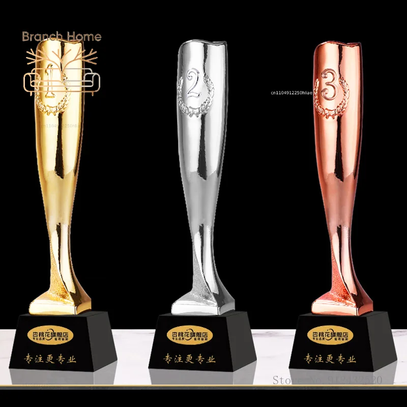 Gold-Plated Resin Trophy, Bottom Crystal, Custom Creative, Send Friends Awards, Dancing Souvenir, Competition, Home Decor