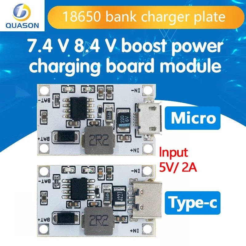 5V 2A Lithium Battery Charger Step Up Protection Board 2S 7.4V 8.4V Boost Power Module Li-Po Li-ion 18650 Bank Charger Board DIY