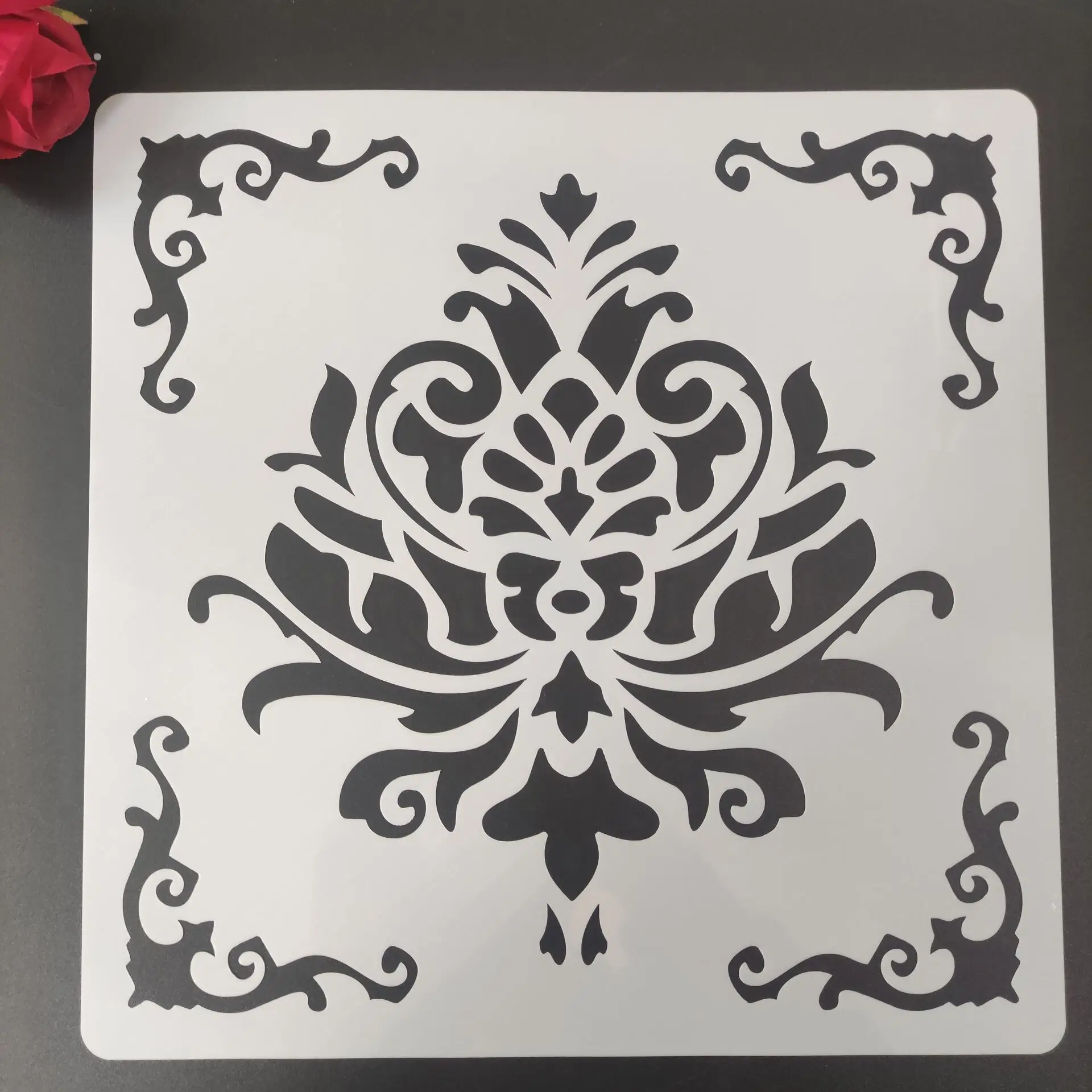 30 * 30cm DIY reusable molds laser cut painting stencils floor tile fabric wall mold furniture mandala painting stencils N29