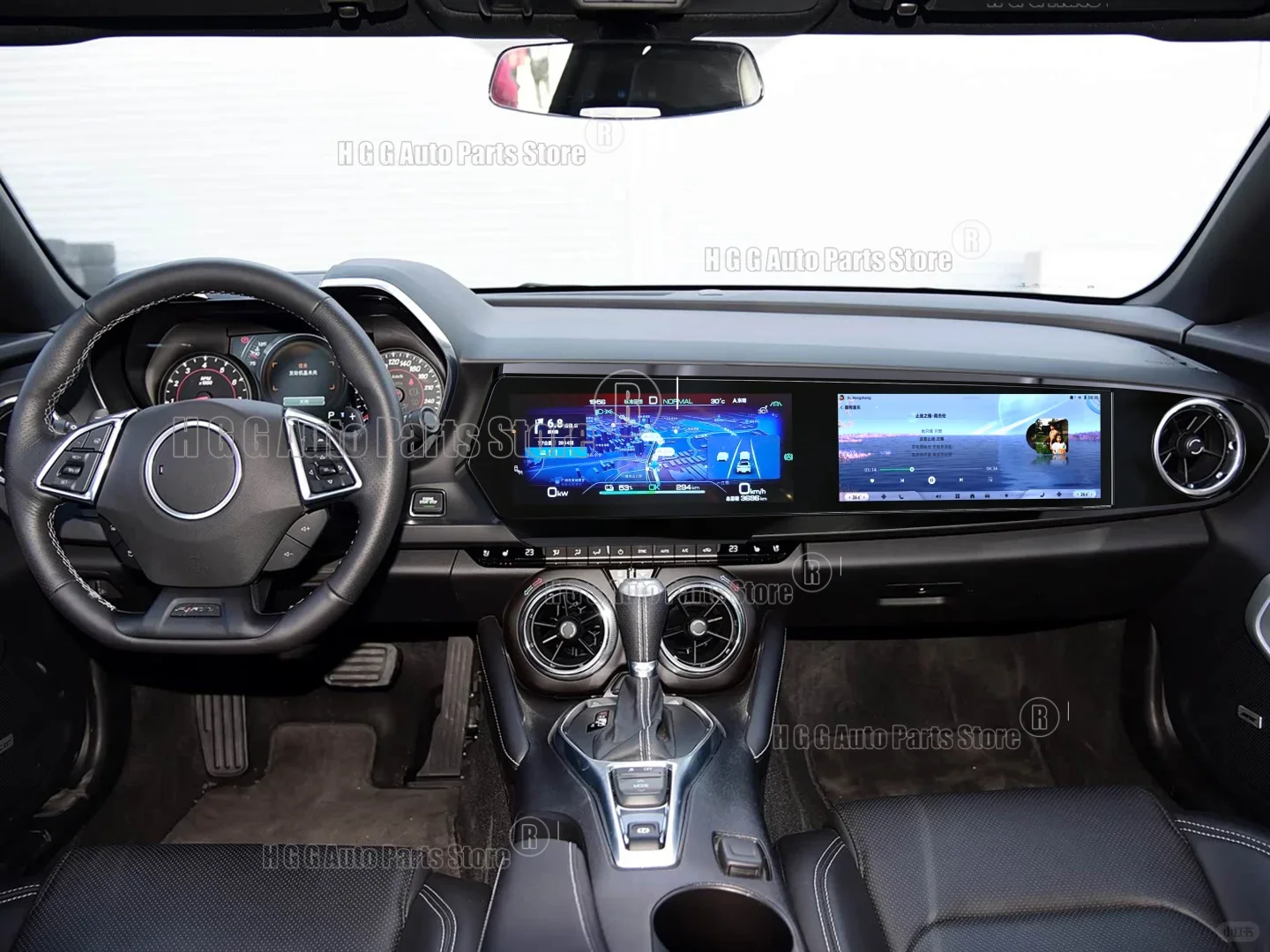 Dual Screen Android 14 Car Radio For Chevrolet Camaro 2016-2018 Carplay Screen Multimedia Player GPS Navigation Head Unit Auto