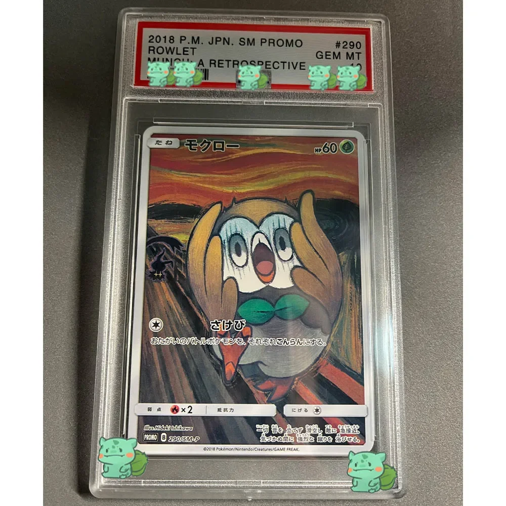 Anime PTCG Rating Collection Card, GEM MT, 10 Pontos, 2018 P.M. MIMIK YU EEVEE ROWLET PSYducks para criança, presente de aniversário, JPN.SM PROMO
