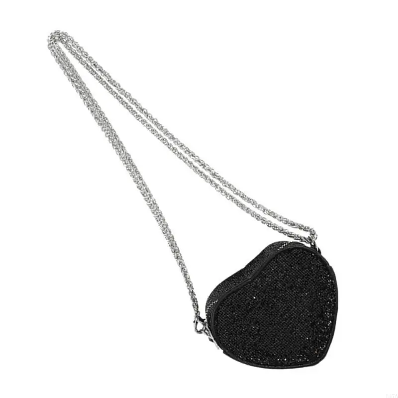 محفظة قلب مطرزة متألقة حقيبة كروس صغيرة هدية عيد الحب سلسلة حقائب كتف محفظة لطيفة للنساء والفتيات 547A