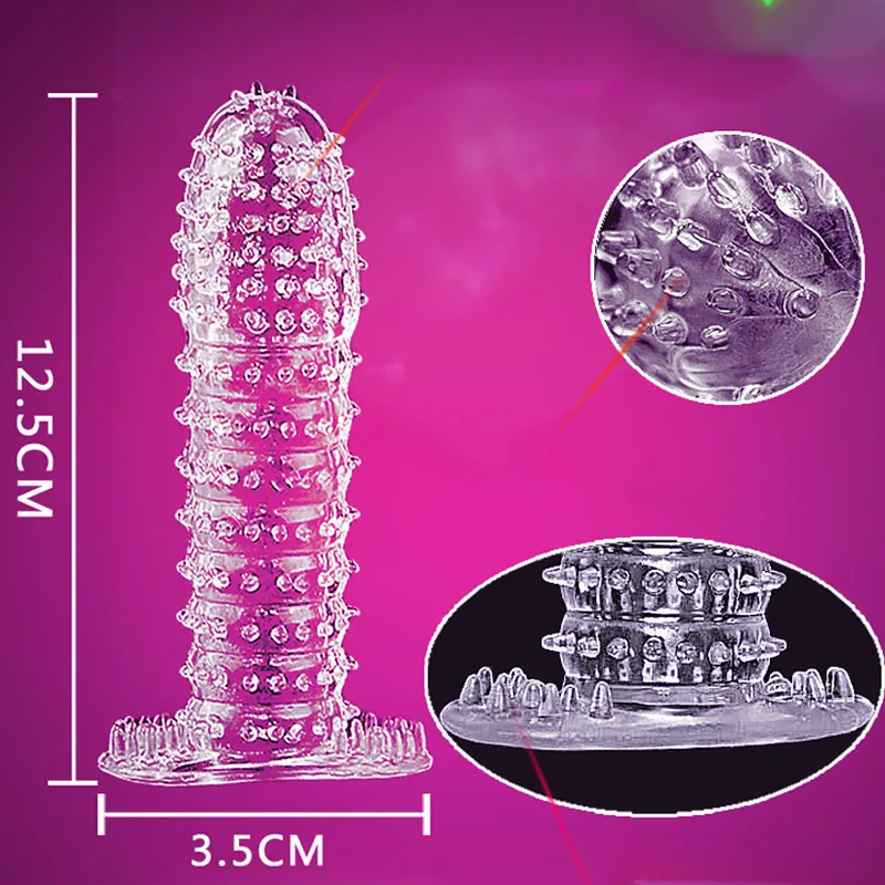 Spike Penis Sleeve Reusable Condoms Sex Toys for Men Delay Ejaculation G Spot Stimulation Safer Contraception Cock Ring Extender