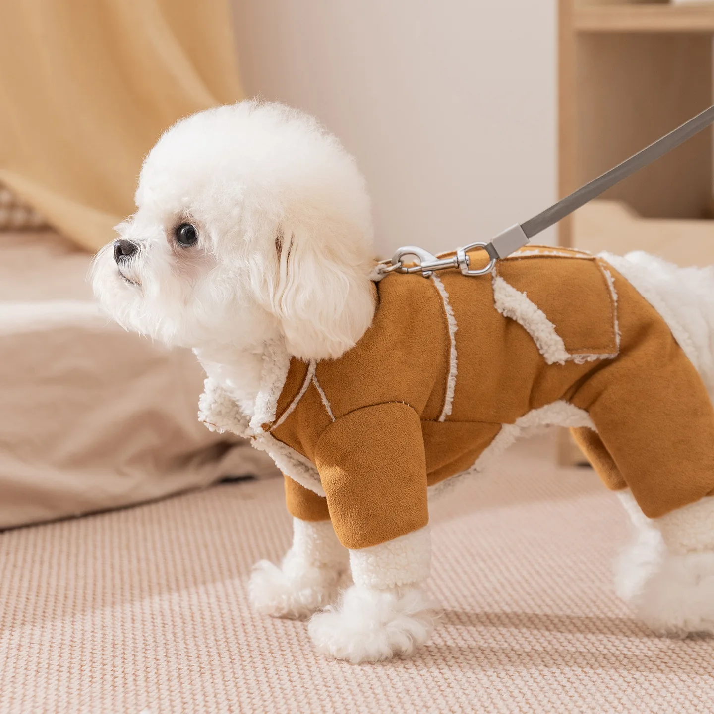 

Зимнее утолщенное пальто для домашних животных, теплая замшевая одежда для четвероногих собак для маленьких собак, зимняя одежда для домашних животных «Пудель Шнауцер»