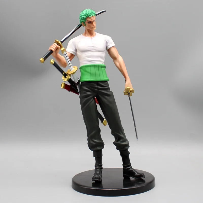 25cm One Piece Gk Gt Series Zoro Anime Figures Two Years Ago Zoro Dual Head Swap Statue Doll Model Desktop Decoration Toys Gifts