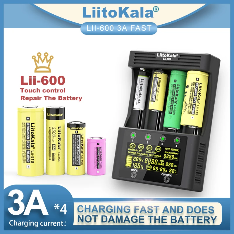 Liitokala Lii-600 Lii-500 Lii-PD4 ładowarkę PD2 3.7V 18650 18350 18500 20700 14500 26650 1.2V AA/AAA NiMH bateria litowa