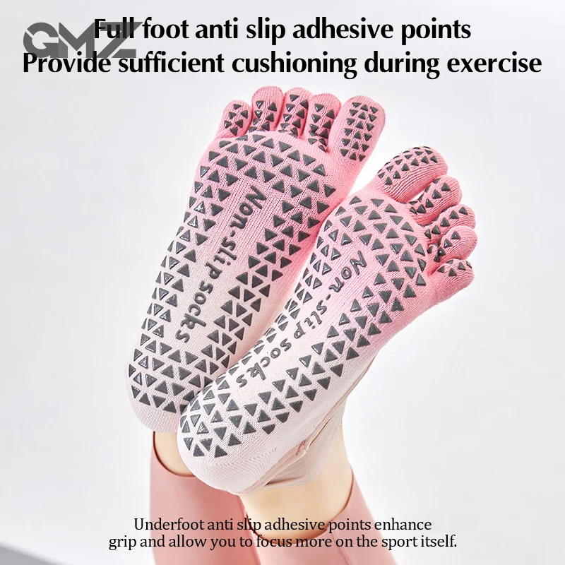 Gradient Yoga Socks Professional Dispensing Anti-Skid Socks Women\'S Five-Finger Socks Sports Socks Fitness Jump Pu Lati Socks