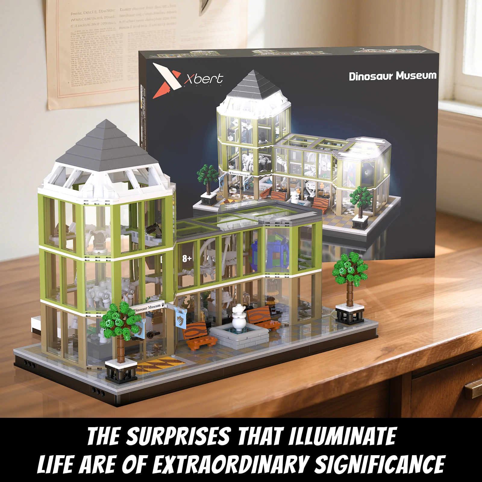 1496PCS MOC Dinosaur Museum Building Blocks Kit - Modelli di scheletro fossile Mattoni Fai da te Giocattolo educativo per bambini Ragazzo Regali di Natale