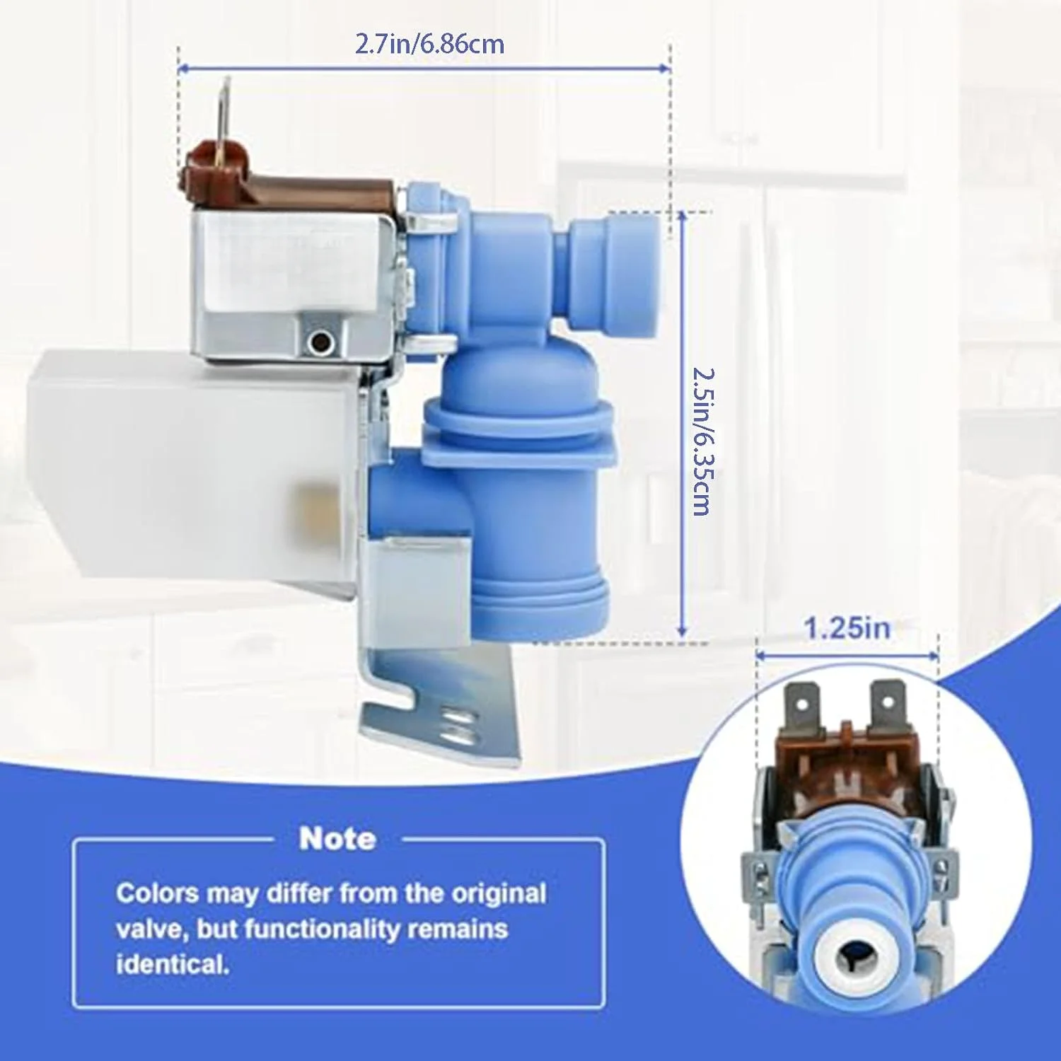 WR57X26303 Water Inlet Valve for Cooling Appliances 120V AC Blue Plastic Metal Construction Wide Compatibility