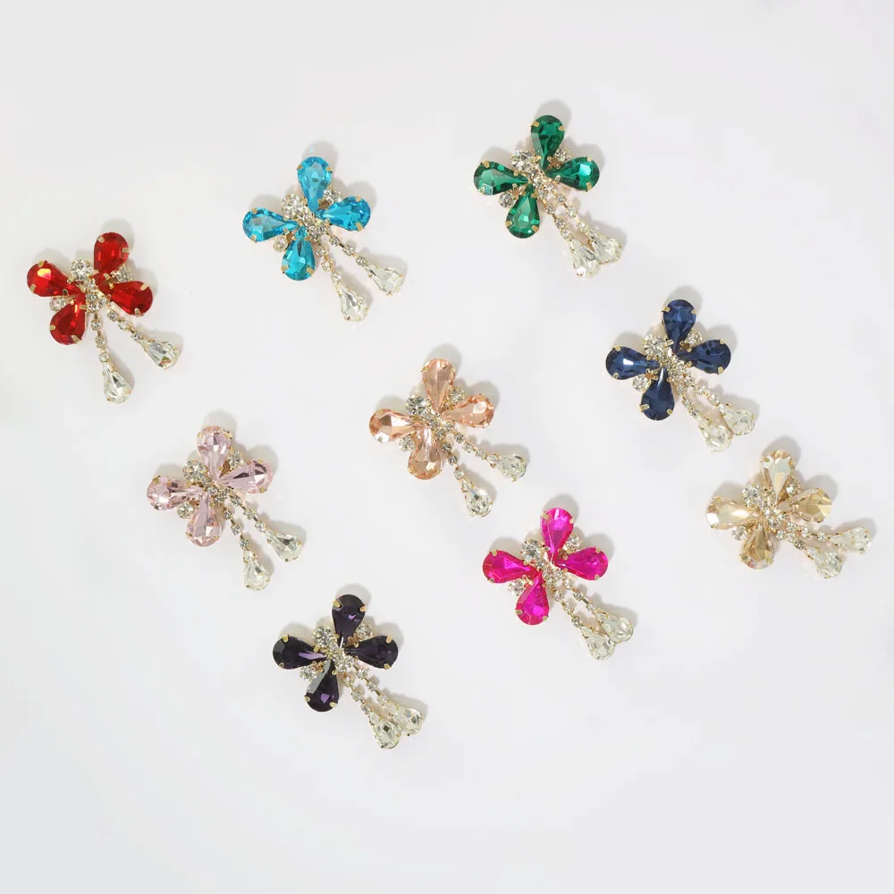 SKYE CIEL 5Pcs 3.5 * 2.5cm Goden Metal 13Color Crystal Diamond DIY Jewelry Decoration Handmade Rhinestone Sewing Accessories