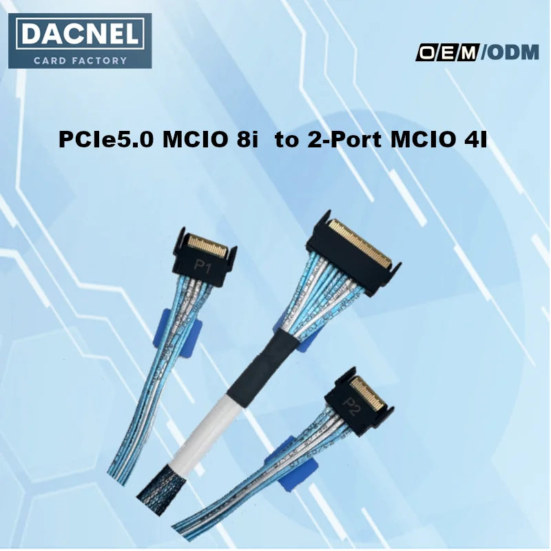 

PCIe 5.0 MCIO 8i to 2-Port MCIO 4I Cable 70CM