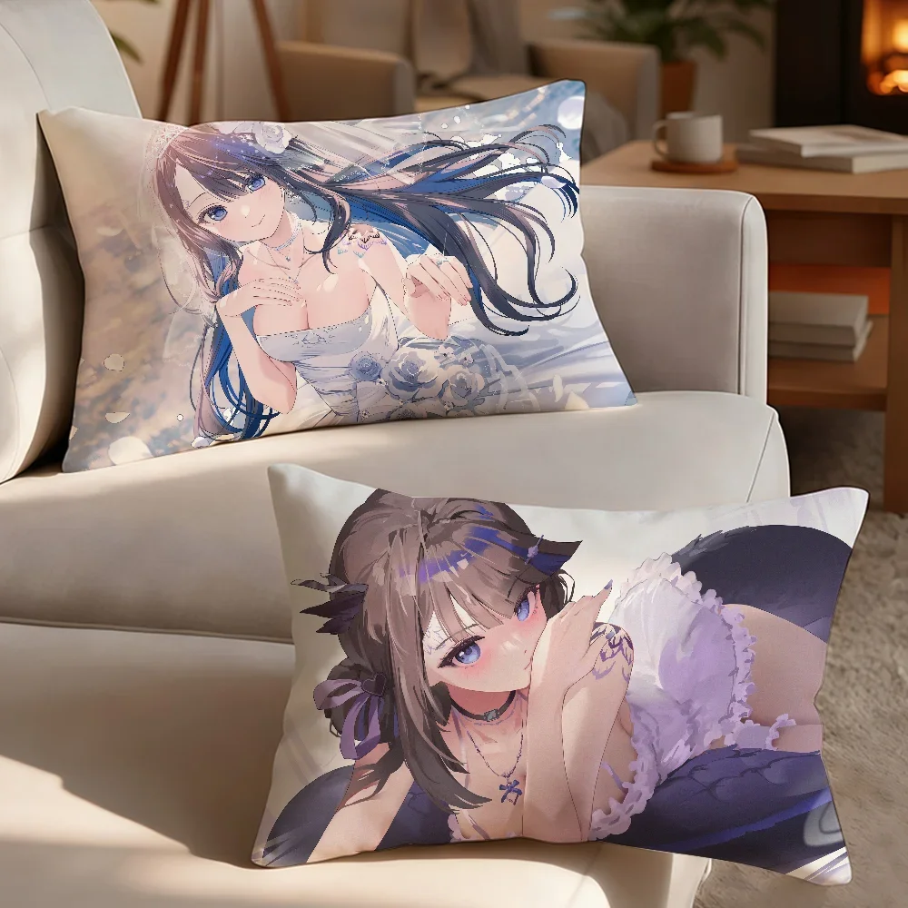 VTuber A-Airi Kanna cushion cover Breathable Washable Decor Shell Pillowcase Zipper Sofa Office Lumbar Decoration