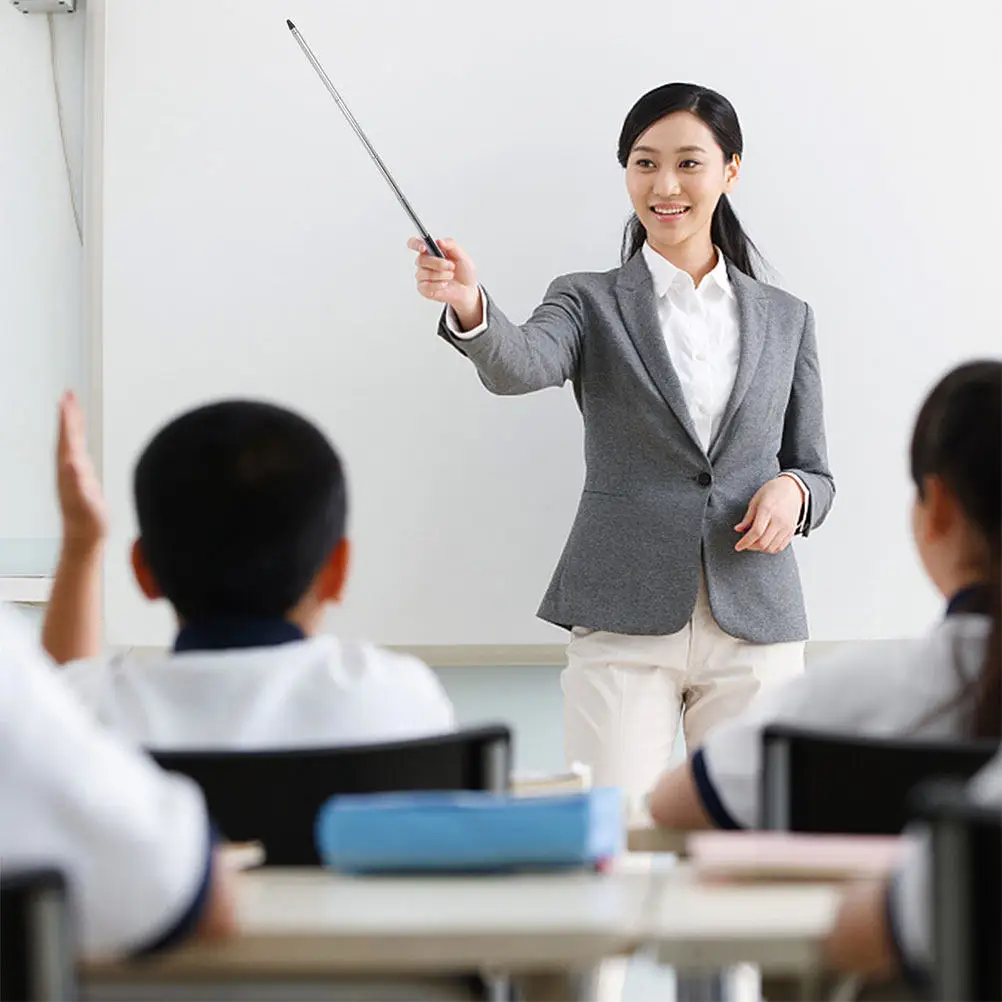 2Pcs Extendable Stainless Steel Hand Pointer Stick Telescopic Teacher Pointer for Classroom Teaching Whiteboard Use