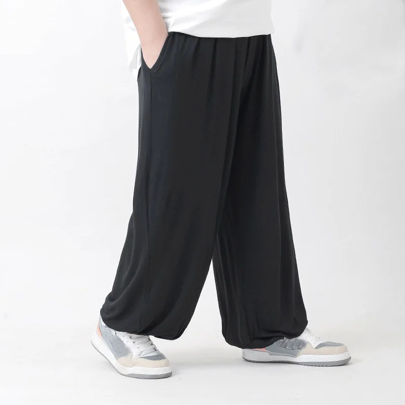 Men High Elastic Casual Pants 15XL 16XL 175-250KG summer modal casual home pants new Plus size men\'s super soft men\'s pants