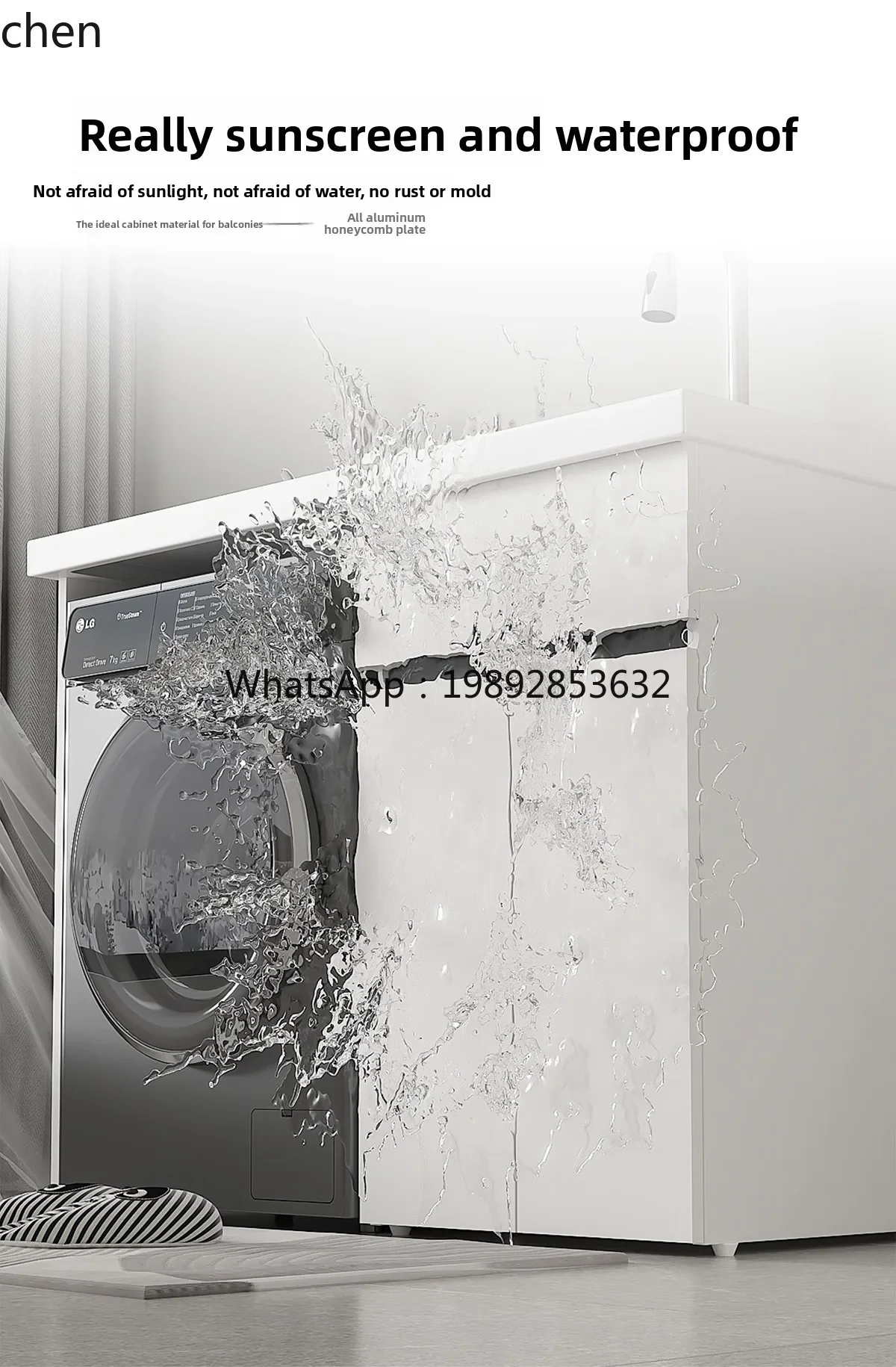 DSA Balcony Washing Machine Cabinet Integrated Laundry Pool Basin Roller Laundry Cabinet