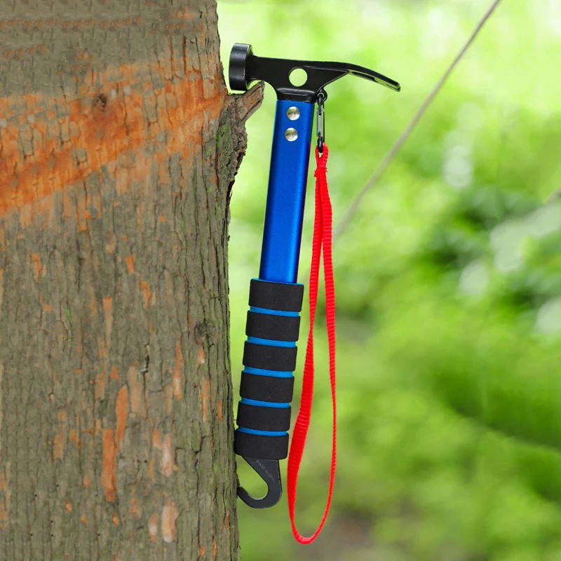 Outdoor Tent Nails Hammer, Camping Portable Aluminum Alloy Hammer, Anti Slip And Shockproof Sponge Handle Hammer view 5