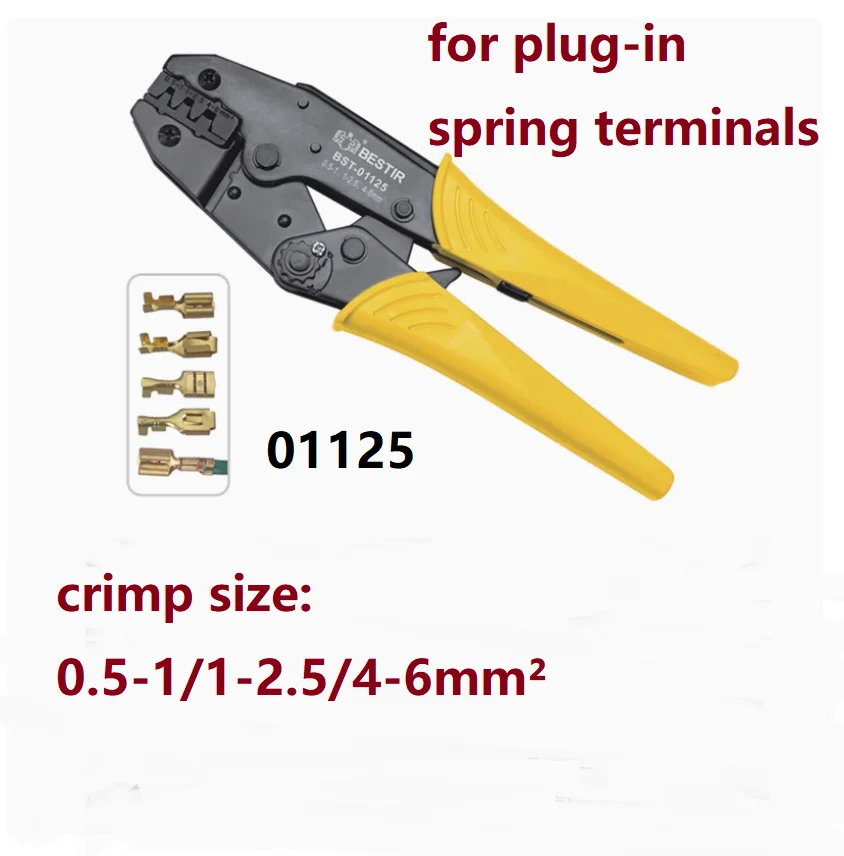 

BESTIR tool high quality alloy steel Plug-in spring/RF/Bare/insulated/Tube terminal professional electric hand crimping pliers