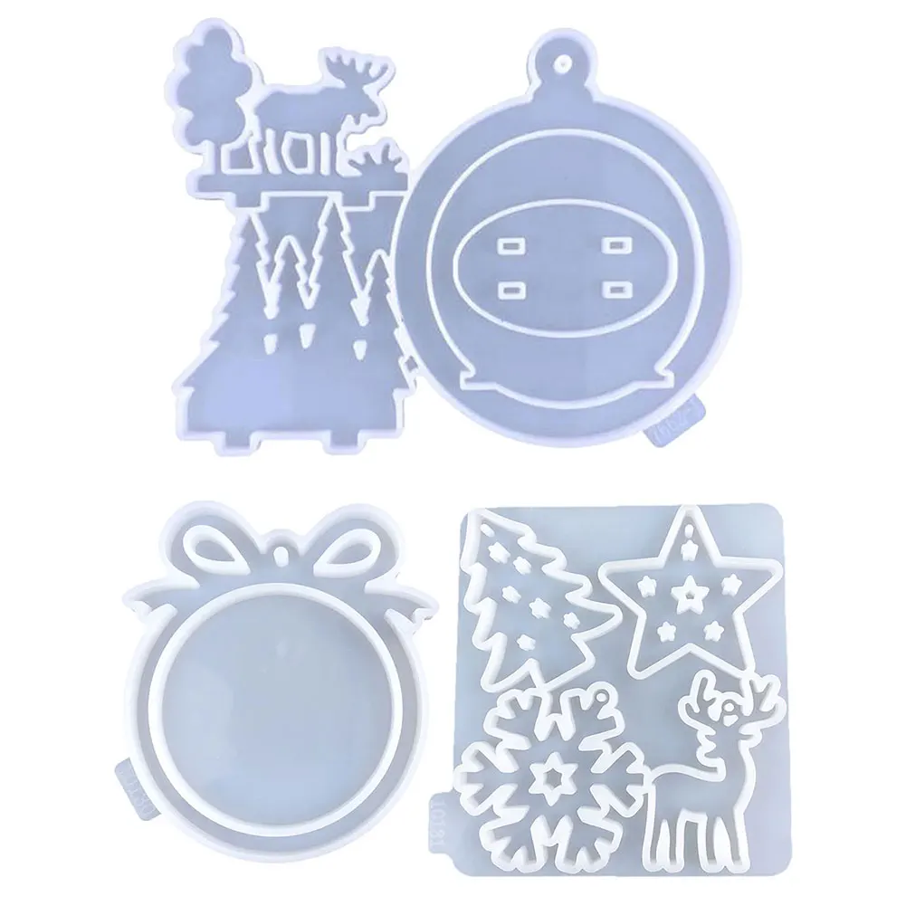 Moldes de silicona para colgantes de Navidad, decoración colgante de Navidad, molde de yeso 3D, molde colgante de Navidad para decoración del hogar