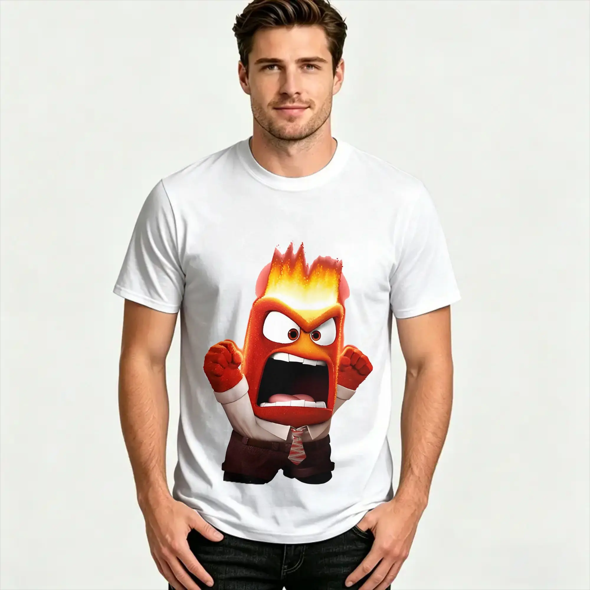 Men's T-Shirt Riley Anger Emotion inside out T Shirts Fashion  Summer Tee Shirt Y2K Retro Cotton Tops Birthday Gift