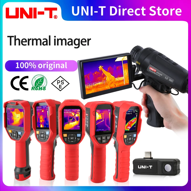 UNI-T UTi120S Sensor Citra Termal Inframerah Detektor Pemanas Lantai Modul Kamera Pencitraan Termal Suhu Kartu Memori 16G