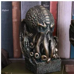 Cthulhu Skull Mythical Statue Vintage Octopu Sculpture Gothic Home Decor Resin Crafts Figurine Living Room Bookcase Ornaments