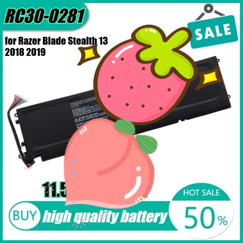 

11.55V 53.1Wh RC30-0281 Laptop Battery for Razer Blade Stealth 13 2018 2019 RZ09-02810E71