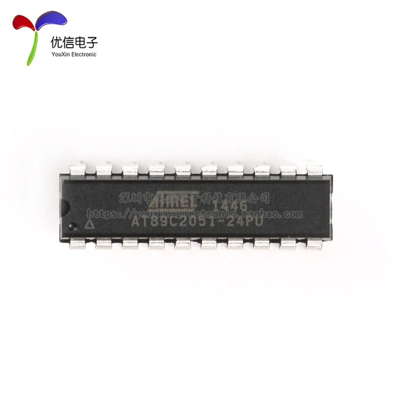 10pcs original authentic in-line AT89C2051-24PU 8-bit microcontroller 8051 2K flash DIP-20