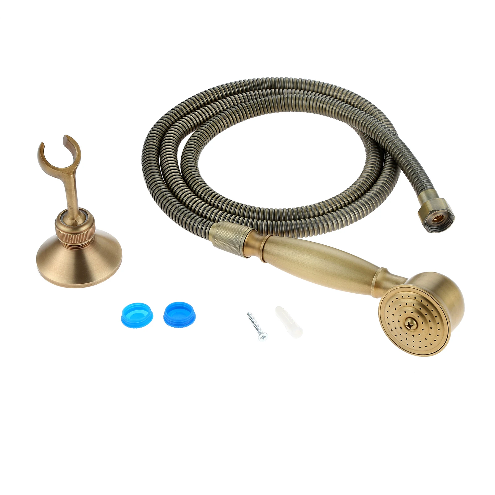 

1Pc Brass Shower Head Kit Antique Nozzle+Hose+Base Three Piece Set Bathroom Shower Head Replacement Accessories