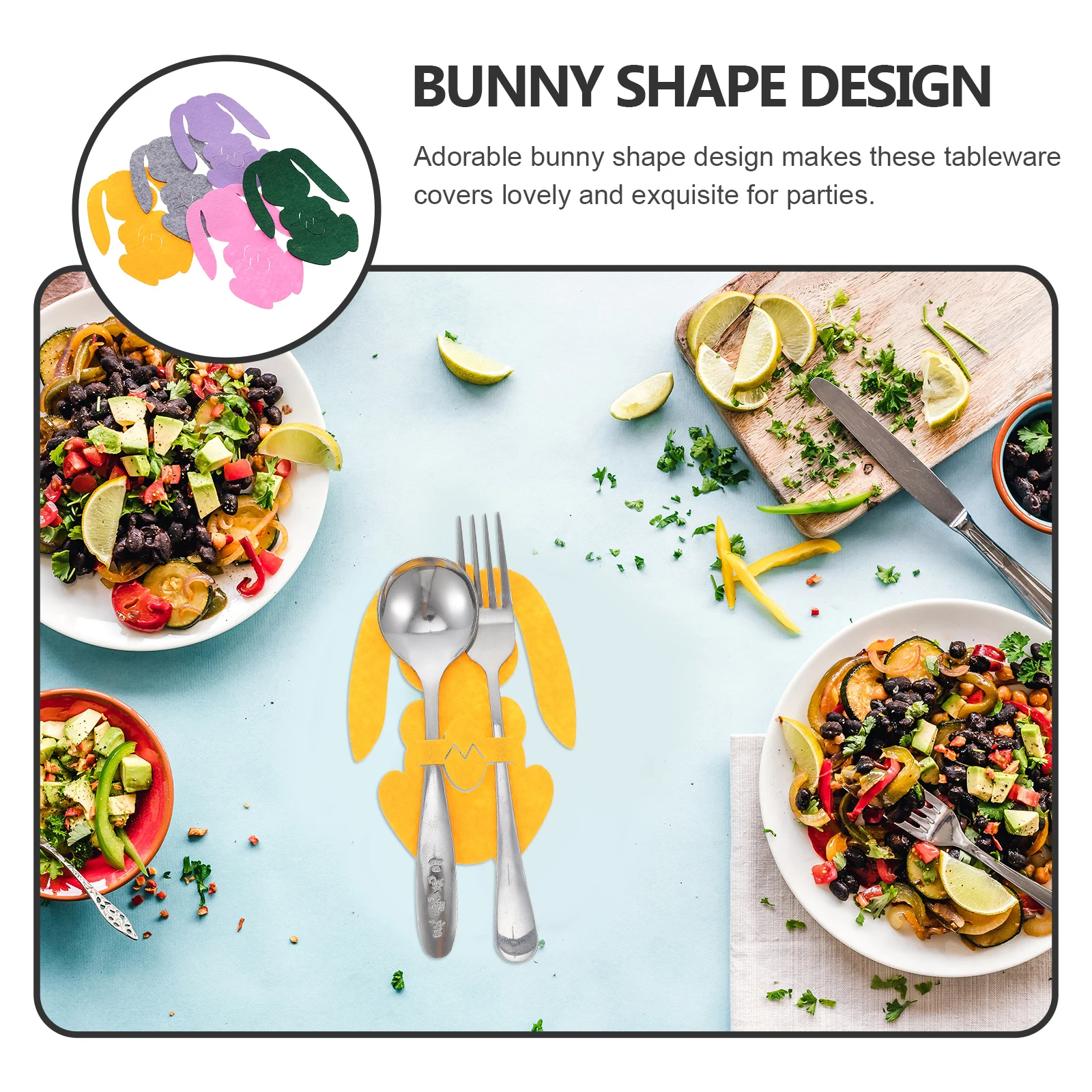 

20 Pcs Rustic Cutlery Pouch Rabbit Bag Tableware Pockets Bunny Utensil Holder