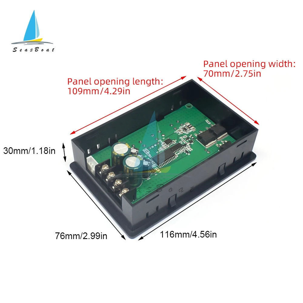 DC 10-55V 20A PWM Speed Controller LCD Digital Display 0~100% Adjustable DC Motor Governor Voltmeter Ammeter 12V 24V 36V 48V