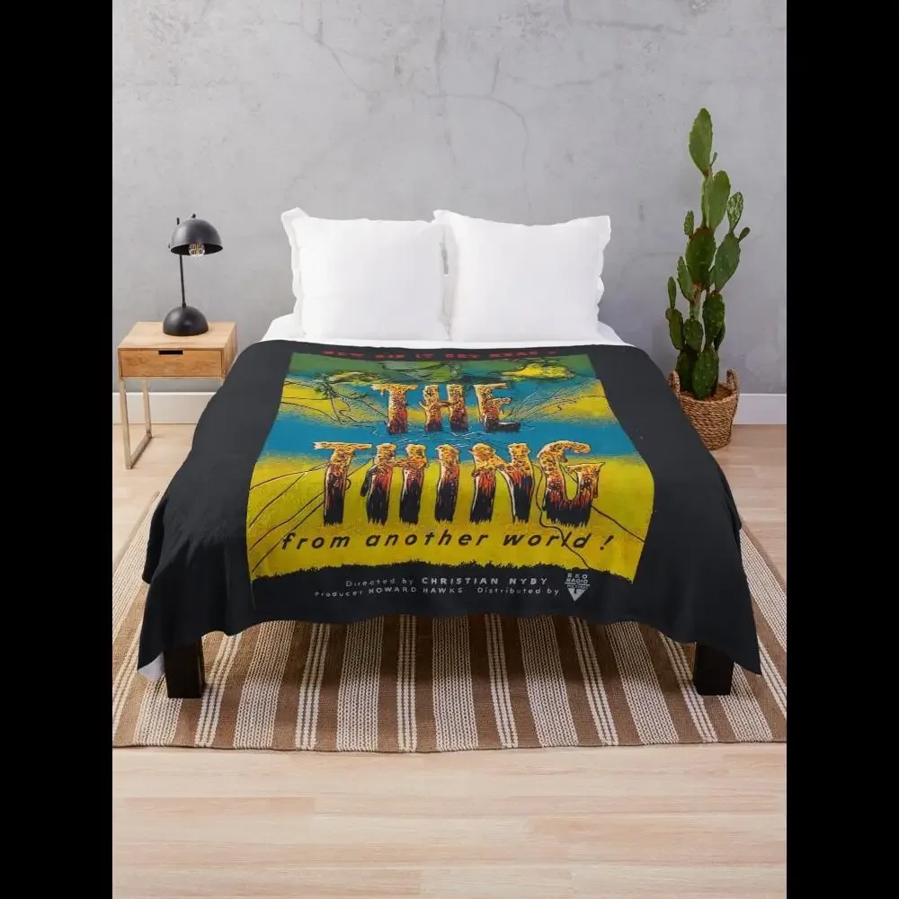 

The Thing From Another World Horror SciFi Alien Vintage Movie Poster Throw Blanket Cozy Home Decor