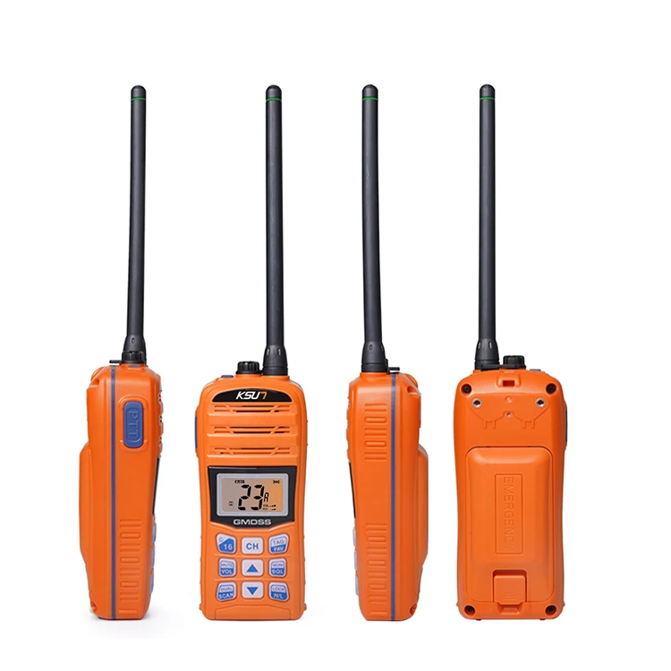 

KSUN P35 GMDSS IPX7 Waterproof Floating 3w VHF Marine Radio Handheld Portable Radios Emergency Marine Walkie Talkie