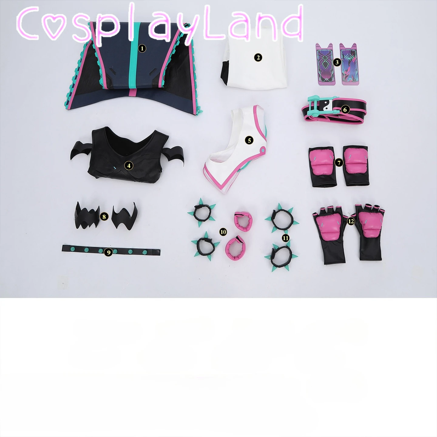 لعبة OW مقاتلة جوري تأثيري حلي مثير المرأة السراويل العليا اكسسوارات الزي مجموعة كاملة هالوين كوميك كون فستان مخصص #4