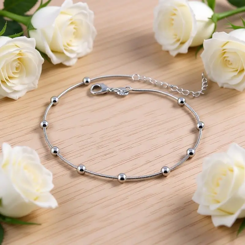 Charming 925 Sterling Silver Frosted Lucky Beads Adjustable Bracelets for Women Men Engagement Party Jewelry Gifts Accessory