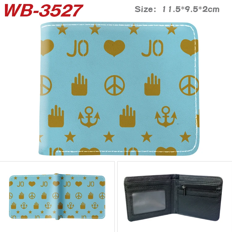 Anime jojo aventura bizarra cartoon wallet men couro pu moeda bolsa com suporte de cartão