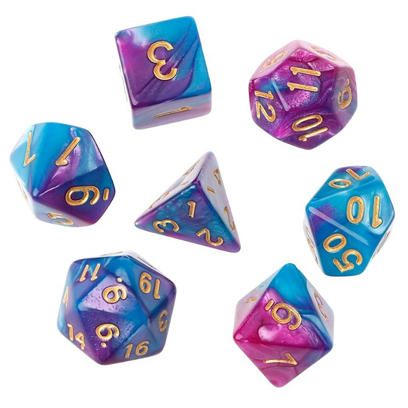 42Pcs/Set Nebula Dice Provides Dnd Dice For Dnd MTG Tabletop RPG Game, Two Color Multi-Faced Dice Set