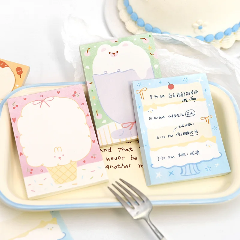 80 Sticky Notes, Ah Wu Bite Series, Cute Little Animal Handbook, Message Memo Material Paper Memo Pad Notebook Sticky Notes