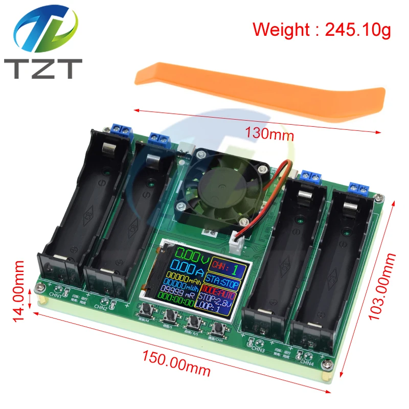 Imagem -02 - Tzt-bateria Capacidade Tester Módulo Detector de Bateria Digital de Lítio 18650 Battery Tester Tipo-c Lcd Canais Display Mah