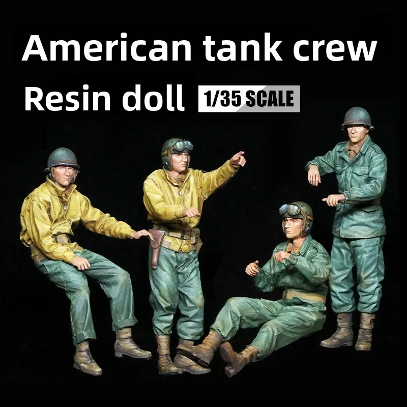 1/35 Scale Resin Figures Tank Crew Unpainted Miniature Soldiers Model Kit DIY Military Diorama Accessories