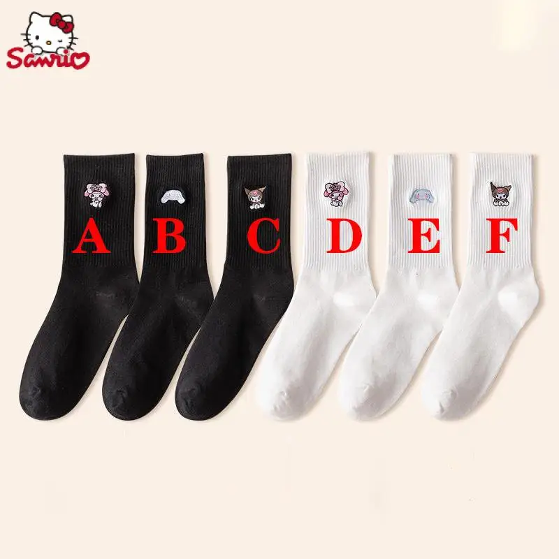 Cartoon Sanrio Cotton Socks Kuromi Cinnamoroll MyMelody Kawaii Cute Girl Mid-Calf Socks Couple Students Cute Socks Children Gift