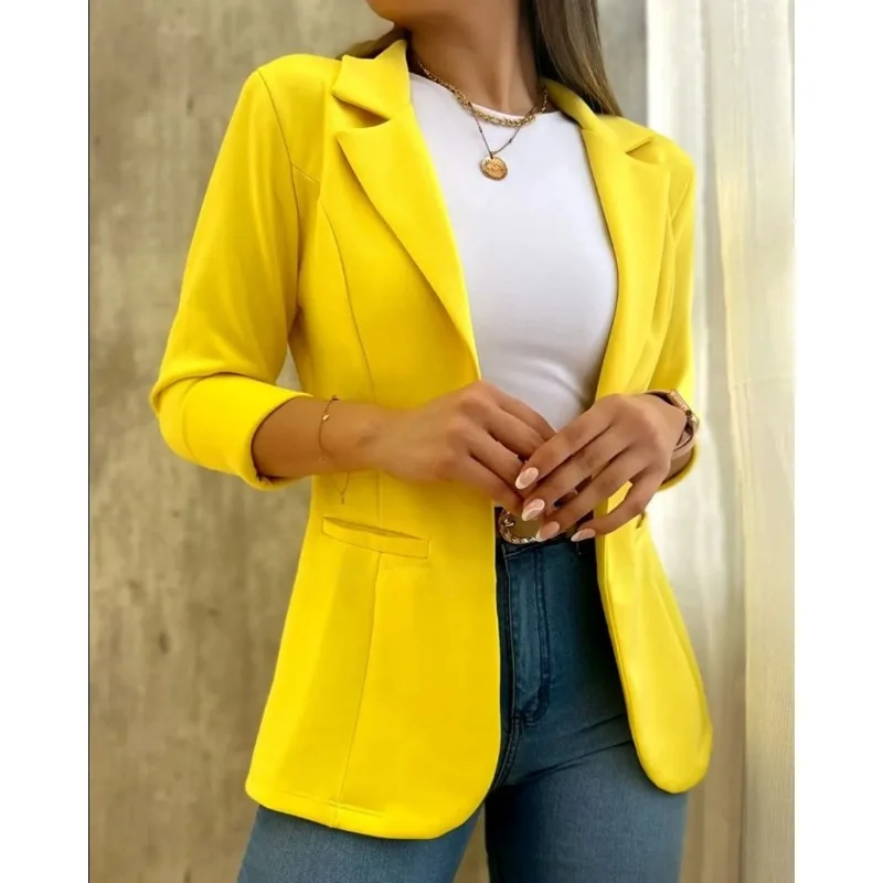 2023 Y2K INS Clothes Autumn Winter Long Sleeve Lapel Collar Open Front Jacket Coat Elegant Corset Suit Blazer Top for Women