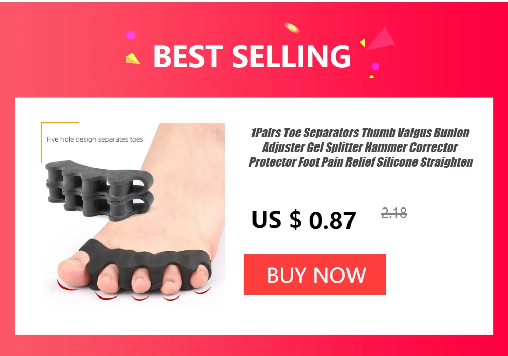 High Quality Feet Bone Thumb Adjuster Toe Separator Hallux Valgus Bunion Corrector Orthotics Correction Pedicure Straightener